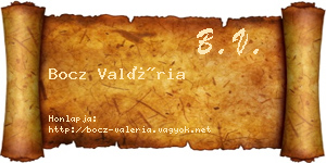 Bocz Valéria névjegykártya