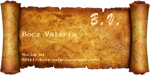 Bocz Valéria névjegykártya